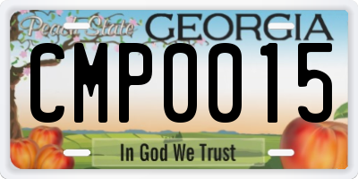 GA license plate CMP0015