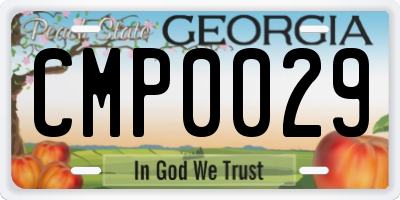 GA license plate CMP0029