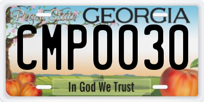 GA license plate CMP0030