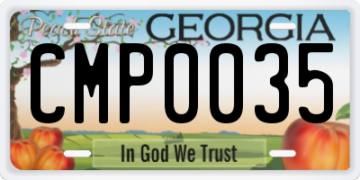 GA license plate CMP0035