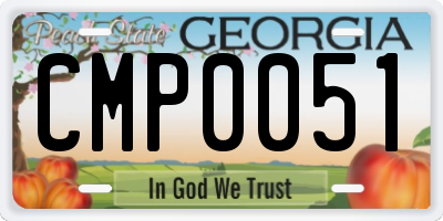 GA license plate CMP0051