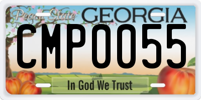 GA license plate CMP0055