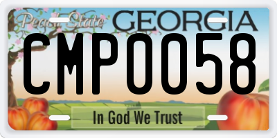 GA license plate CMP0058