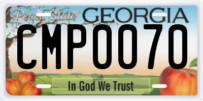 GA license plate CMP0070