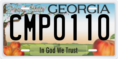 GA license plate CMP0110
