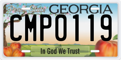 GA license plate CMP0119