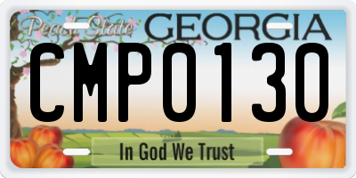 GA license plate CMP0130