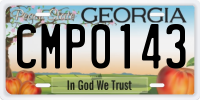 GA license plate CMP0143