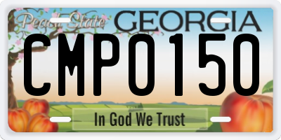 GA license plate CMP0150