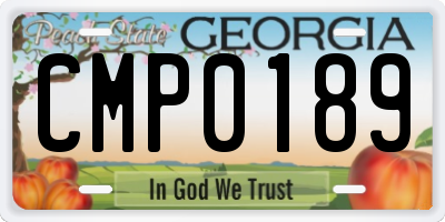 GA license plate CMP0189
