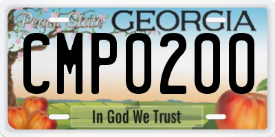 GA license plate CMP0200