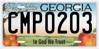 GA license plate CMP0203