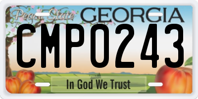 GA license plate CMP0243