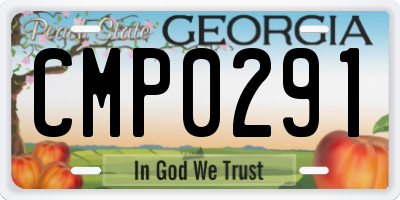 GA license plate CMP0291