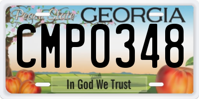 GA license plate CMP0348
