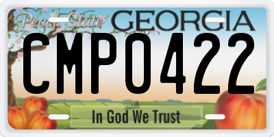 GA license plate CMP0422