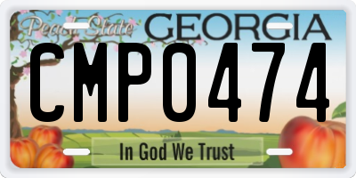 GA license plate CMP0474