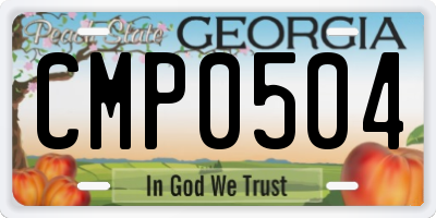 GA license plate CMP0504