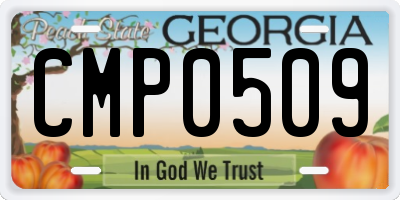 GA license plate CMP0509