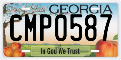 GA license plate CMP0587