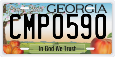 GA license plate CMP0590