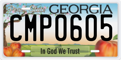 GA license plate CMP0605