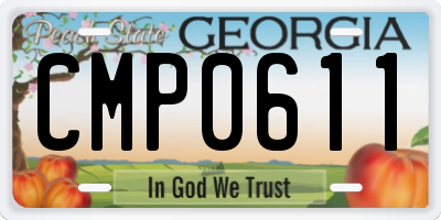 GA license plate CMP0611