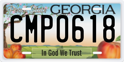 GA license plate CMP0618