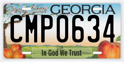 GA license plate CMP0634
