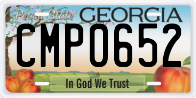 GA license plate CMP0652