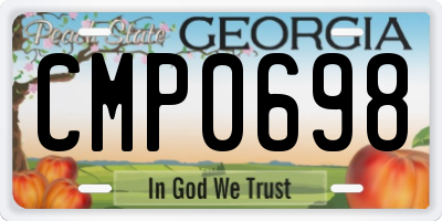 GA license plate CMP0698