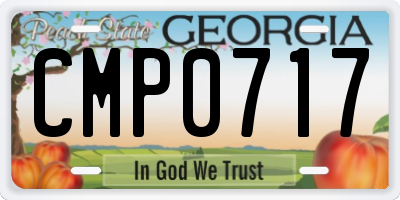 GA license plate CMP0717