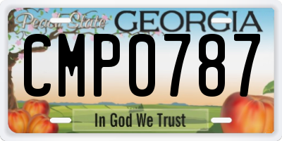 GA license plate CMP0787