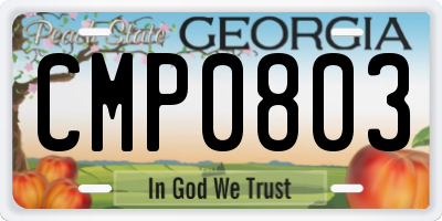 GA license plate CMP0803