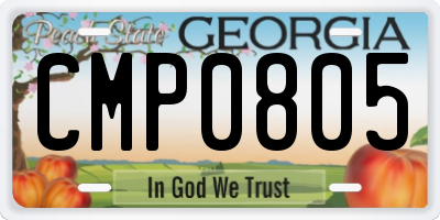 GA license plate CMP0805