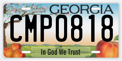 GA license plate CMP0818