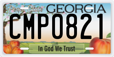 GA license plate CMP0821