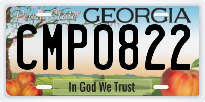 GA license plate CMP0822