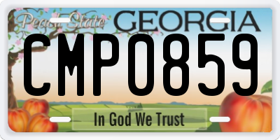 GA license plate CMP0859