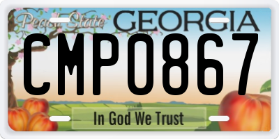 GA license plate CMP0867