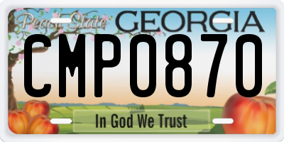 GA license plate CMP0870