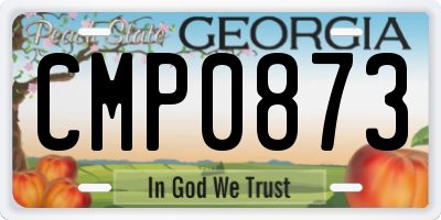 GA license plate CMP0873