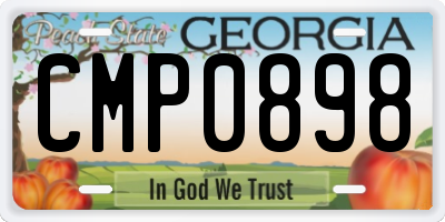 GA license plate CMP0898