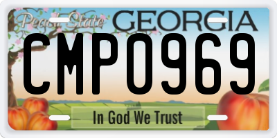 GA license plate CMP0969