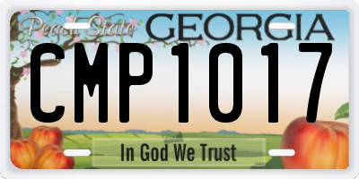 GA license plate CMP1017