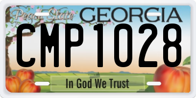 GA license plate CMP1028