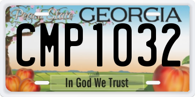 GA license plate CMP1032