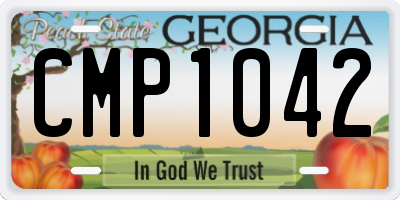 GA license plate CMP1042