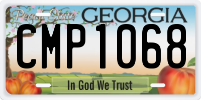 GA license plate CMP1068