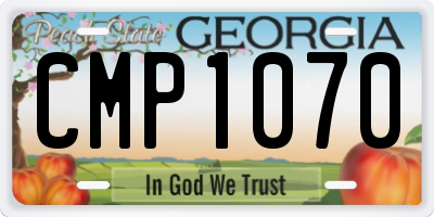 GA license plate CMP1070